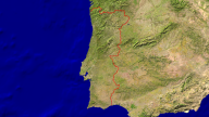 Portugal Satellite + Borders 1280x720